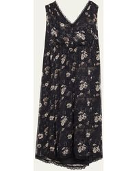 R13 - Sleeveless Floral Silk Midi Dress - Lyst