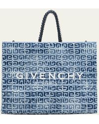 Givenchy - G-tote Medium Shopping Bag In 4g Logo Denim Cotton - Lyst