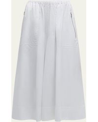 Vince - Gathered Utility Zip-pocket Cotton Midi Skirt - Lyst