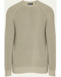 Bergdorf Goodman - Cotton Melange Crewneck Sweater - Lyst