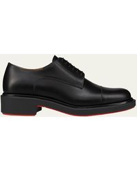 Christian Louboutin - Urbino Red-sole Leather Derby Shoes - Lyst