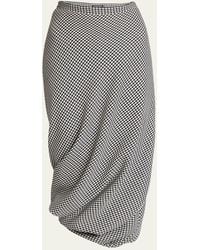 Balenciaga - Houndstooth Twisted Tailored Wool Skirt - Lyst
