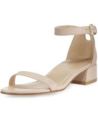Stuart Weitzman Nudistjune Napa 40mm City Sandals - Black