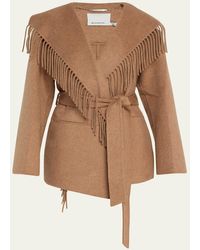 Jonathan Simkhai - Rowen Fringe Belted Wool-Blend Jacket - Lyst