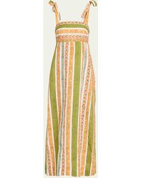 Hannah Artwear - Tali Tie-shoulder Printed Linen Maxi Dress - Lyst