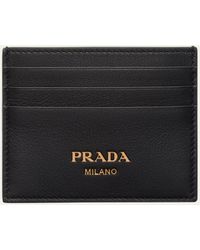 Prada - Grain Leather Card Holder - Lyst