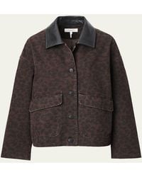 Rag & Bone - Natalia Leopard Denim Jacket - Lyst