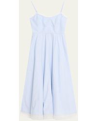 LoveShackFancy - Sandara Striped Lace-Trim Midi Dress - Lyst