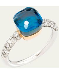 Pomellato - Nudo Petite 18k Gold Ring With London Blue Topaz And Diamonds - Lyst