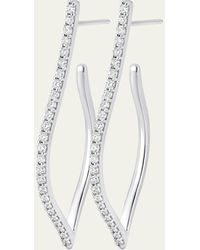 Sara Weinstock - 18k White Gold Veena Diamond Small Hoop Earrings - Lyst