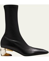 Jil Sander - Stretch Leather Clear-heel Mid Boots - Lyst