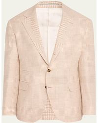 Brunello Cucinelli - Macro Prince Of Wales Single-Breasted Sport Coat - Lyst