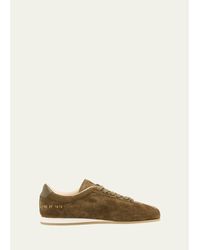 Common Projects - Low-Top Suede And Leather Sneakers - Lyst