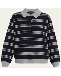 Nili Lotan - Galvez Striped Cashmere Polo Sweater - Lyst