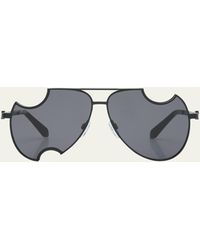 Off-White c/o Virgil Abloh - Dallas Meteor Metal Aviator Sunglasses - Lyst