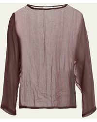 Dries Van Noten - Washed Silk Mousseline Long-sleeve Shirt - Lyst