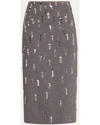 Prabal Gurung - Sequin Embroidered Pencil Midi Skirt - Lyst