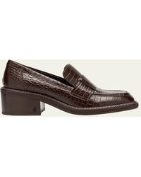 Jimmy Choo - Tylor 60 Croc-Embossed Leather Loafers - Lyst