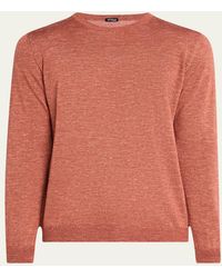 Kiton - Cashmere And Linen Crewneck Sweater - Lyst
