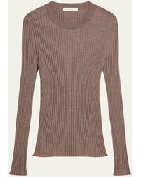 Helmut Lang - Open-Back Ribbed Wool Top - Lyst