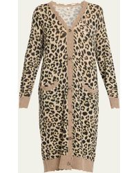 R13 - Leopard-Print Long Cashmere Cardigan - Lyst