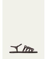 Loewe - X Paula's Ibiza Petal Anagram Leather Ankle-Strap Sandals - Lyst