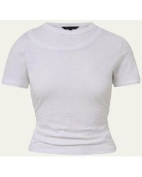 Veronica Beard - Damian Layered Short-Sleeve Knit Top - Lyst
