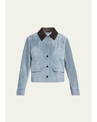 Veronica Beard - Walters Cropped Suede Jacket - Lyst