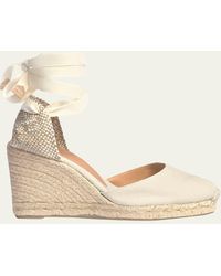 Castañer - Carina Canvas Ankle-Wrap Wedge Espadrilles - Lyst