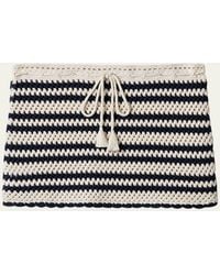 Miu Miu - Striped Cotton Crochet Mini Skirt - Lyst
