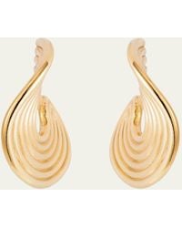 Fernando Jorge - Stream Lines Flat Hoop Earrings In 18k Yellow Gold - Lyst