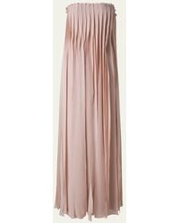 Akris - Strapless Silk Georgette Ribbon Gown - Lyst