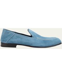 Di Bianco - Positano Suede Slip-on Loafers - Lyst