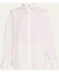 TOTEME - Raw-Edge Raglan-Sleeve Button-Down Shirt - Lyst