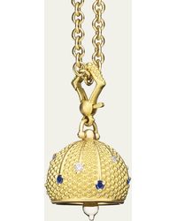 Paul Morelli - 18k Yg Belle Charm With Diamonds And Sapphire - Lyst