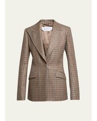 Gabriela Hearst - Leiva Wool-Cashmere Houndstooth Single-Breasted Blazer Jacket - Lyst