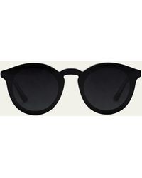 Krewe - Collins Round Monochromatic Acetate Sunglasses W/ Nylon Overlay Lens - Lyst