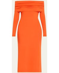 Ralph Lauren - Off-Shoulder Long Sleeve Dress - Lyst