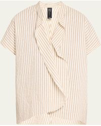 Zero + Maria Cornejo - Fin Striped Ruffle Neckline Shirt - Lyst