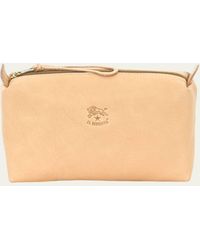 Il Bisonte - Classic Zip Leather Clutch Bag - Lyst