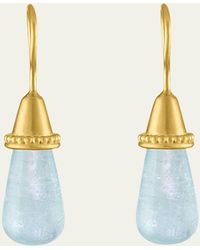 Prounis Jewelry - 22k Gold Aquamarine Pileus Earrings - Lyst