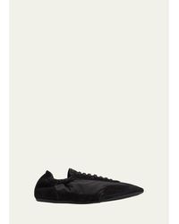 Prada - Collapse Nylon And Suede Low-Top Sneakers - Lyst