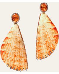 Silvia Furmanovich - 18k Yellow Gold Shell Drop Earrings With Citrine - Lyst