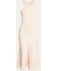 Victoria Beckham - Fit-flare Compact Knit Midi Dress - Lyst