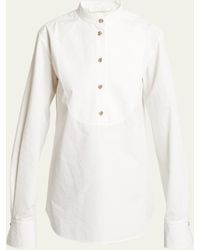 Chloé - Cotton Poplin Blouse With Crystal Buttons - Lyst