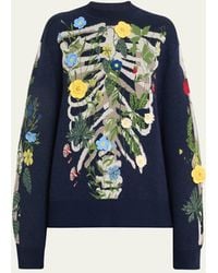 Monse - Floral Skeleton Lungs Wool Sweater - Lyst
