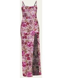 Bronx and Banco - Allegra Floral Sequin Maxi Dress - Lyst