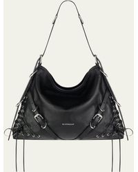 Givenchy - Medium Voyou Shoulder Bag In Leather With Corset Straps - Lyst