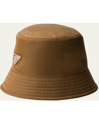 Prada - Nylon Triangle-logo Bucket Hat - Lyst