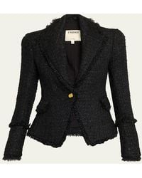 L'Agence - Kaisley Waffle Tweed Blazer - Lyst
